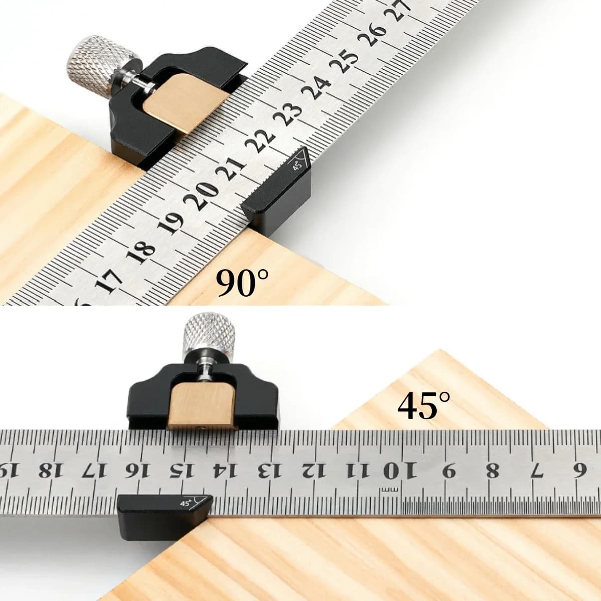 Équerre combinée en acier réglable 45-90 degrés