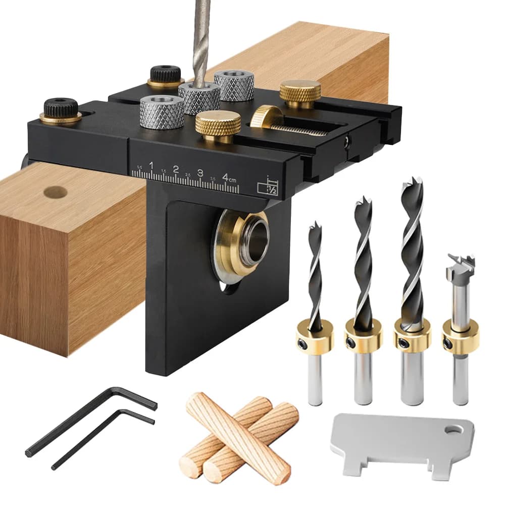 Kit gabarit 3-en-1 réglable pour tourillons et trous obliques