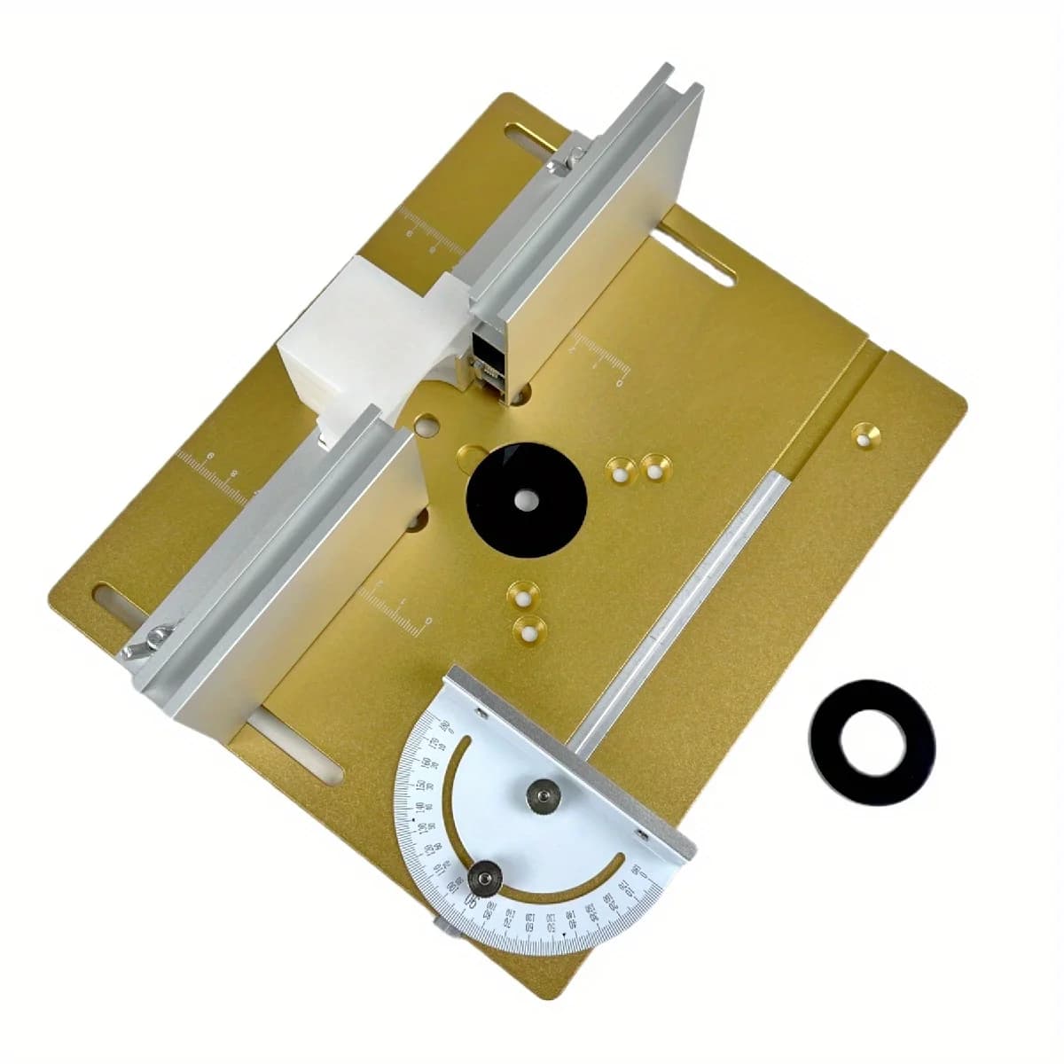 Plaque d'insertion pour table de fraisage en aluminium avec supports coulissants