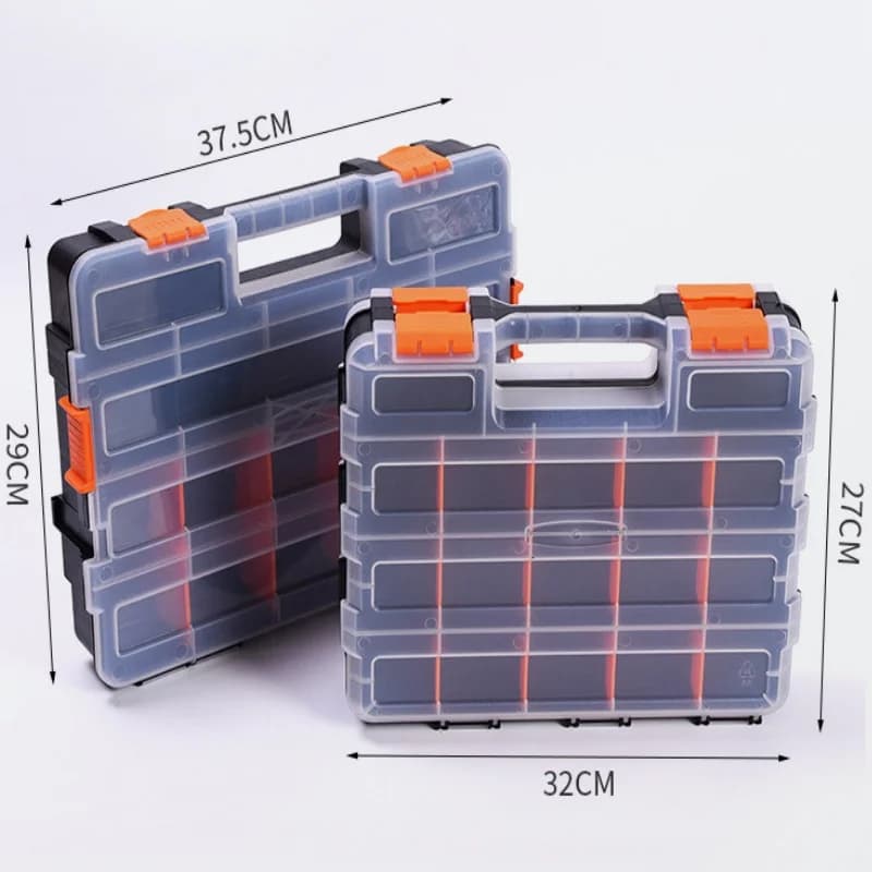 Boîte de rangement plastique double face pour quincaillerie
