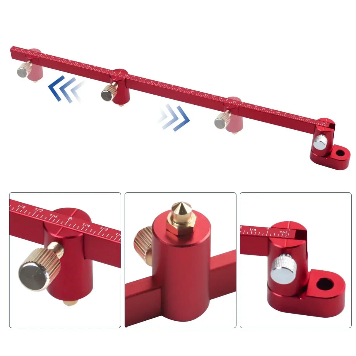 Règle à cercle ajustable et compas traceur