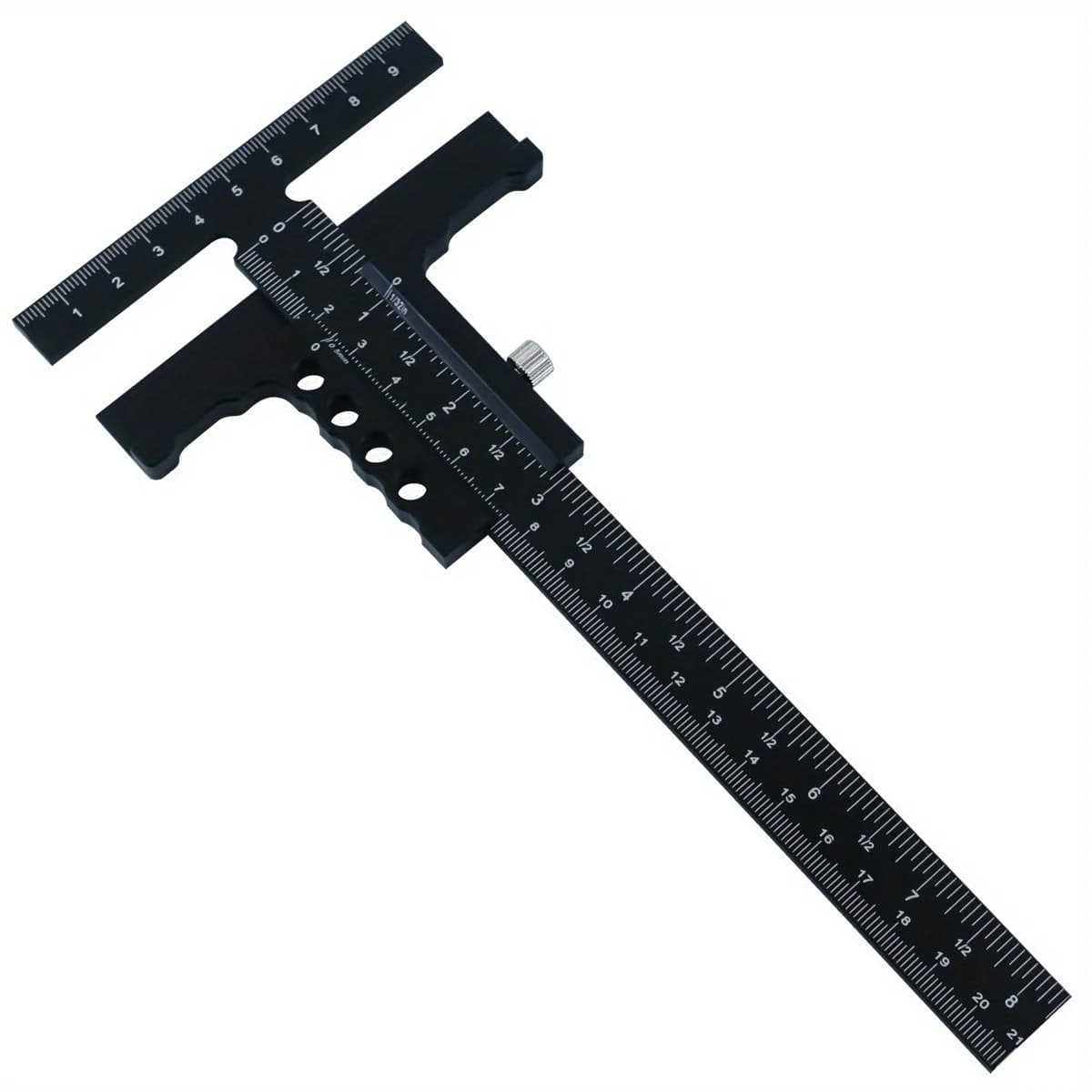 Trusquin coulissant réglable en aluminium avec règle T