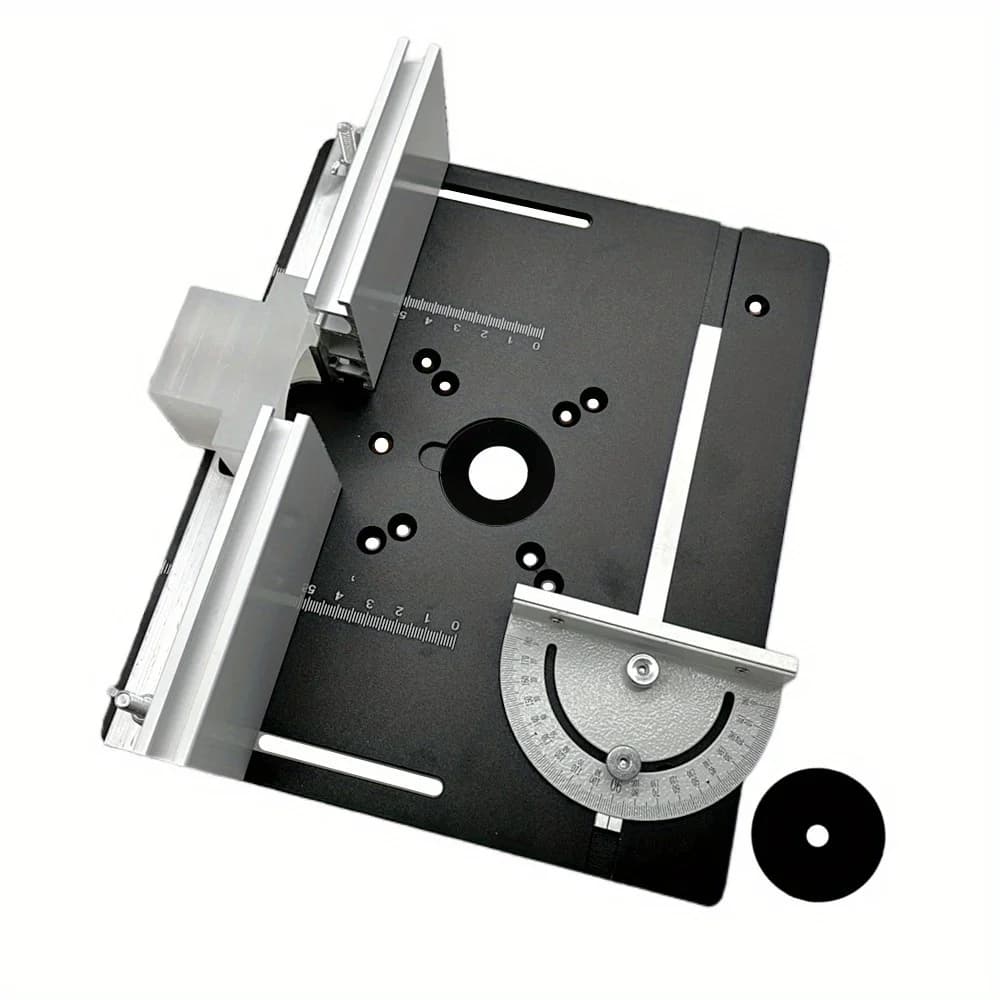 Plaque d'insertion en aluminium pour table de défonceuse avec guide
