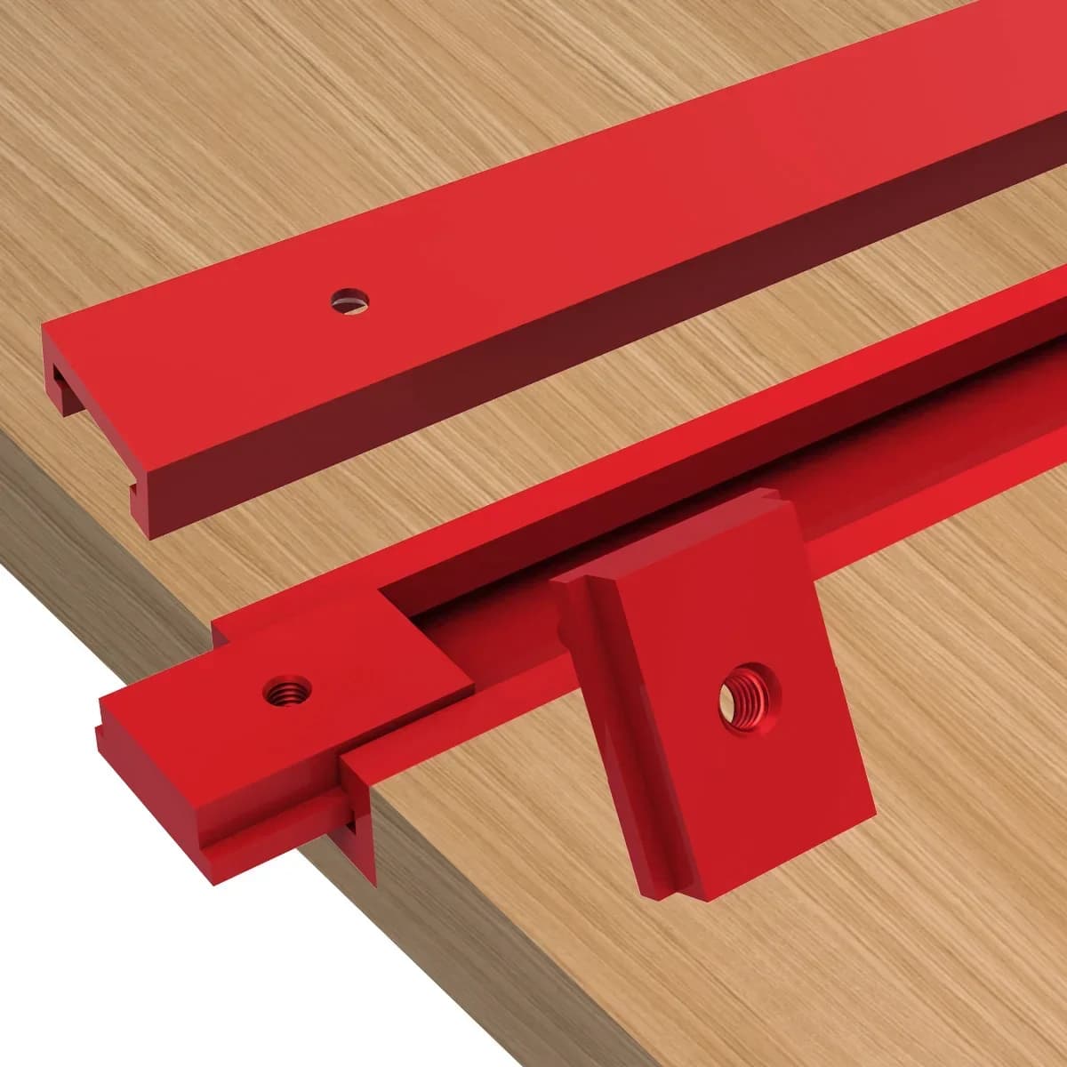 Lot de 2 rails de guidage en aluminium robuste pour tables