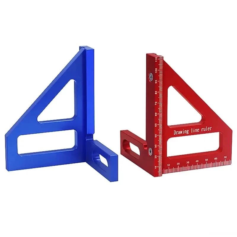 Règle triangle métrique pour coupe d'onglet en bois