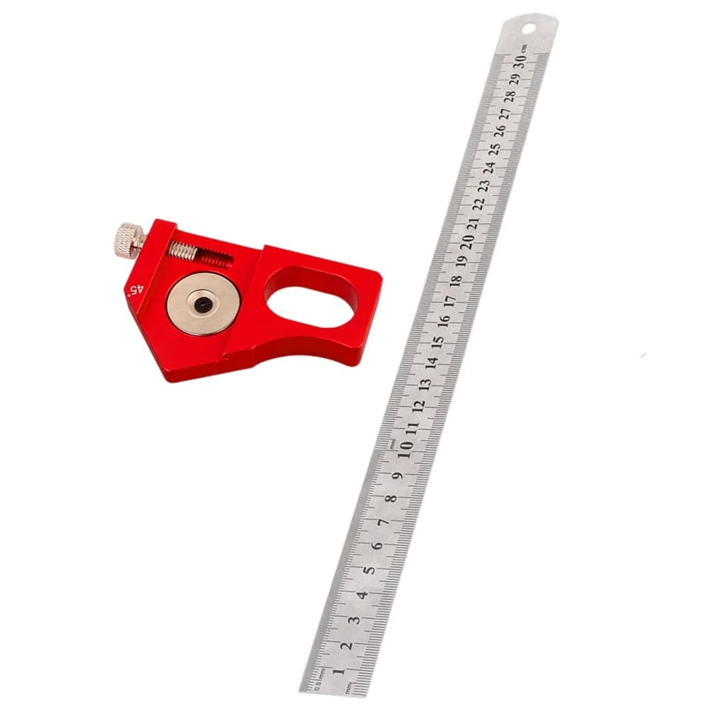 Bloc de positionnement règle acier avec traceur d'angle