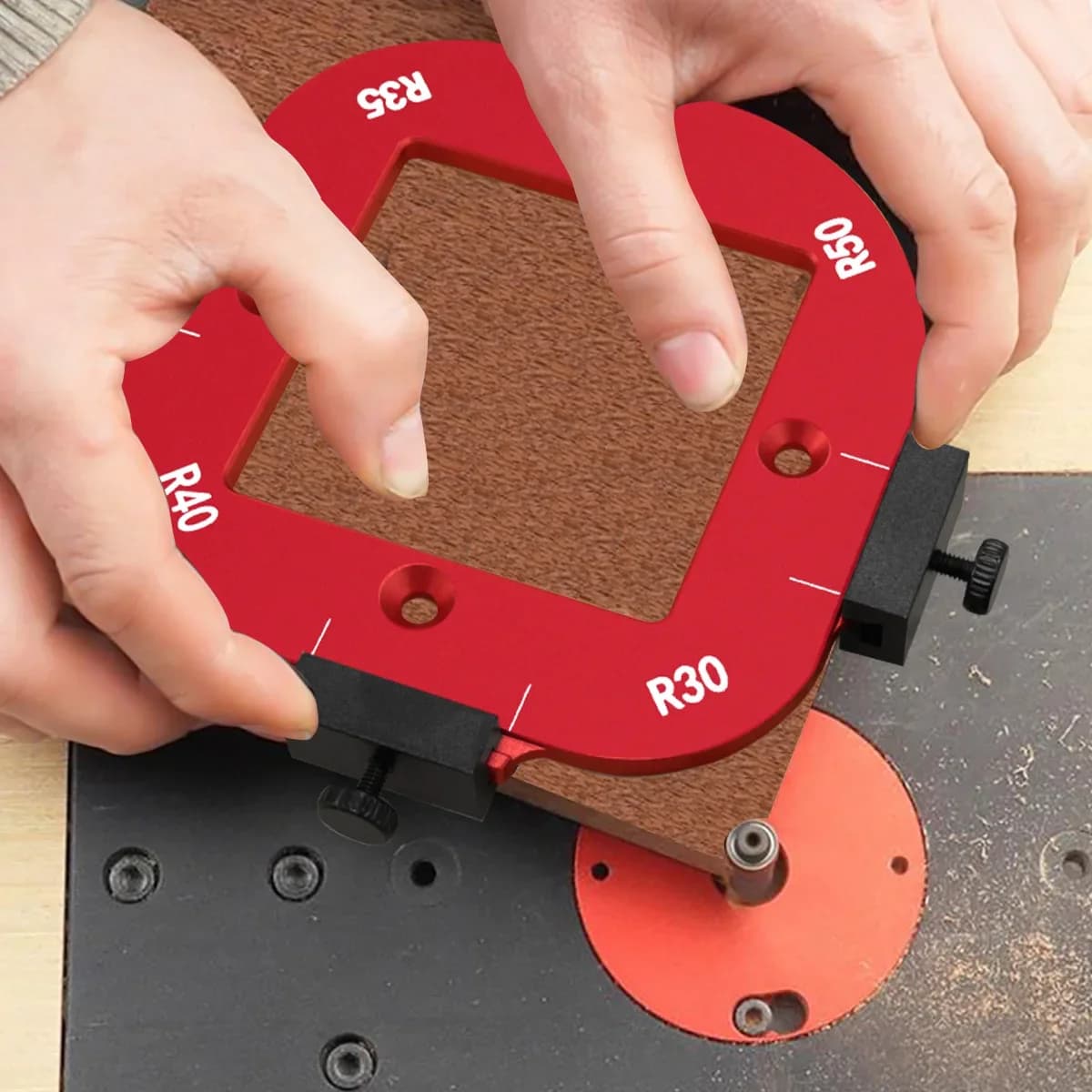Gabarit de positionnement d'angle arc 4-en-1 pour fraiseuse
