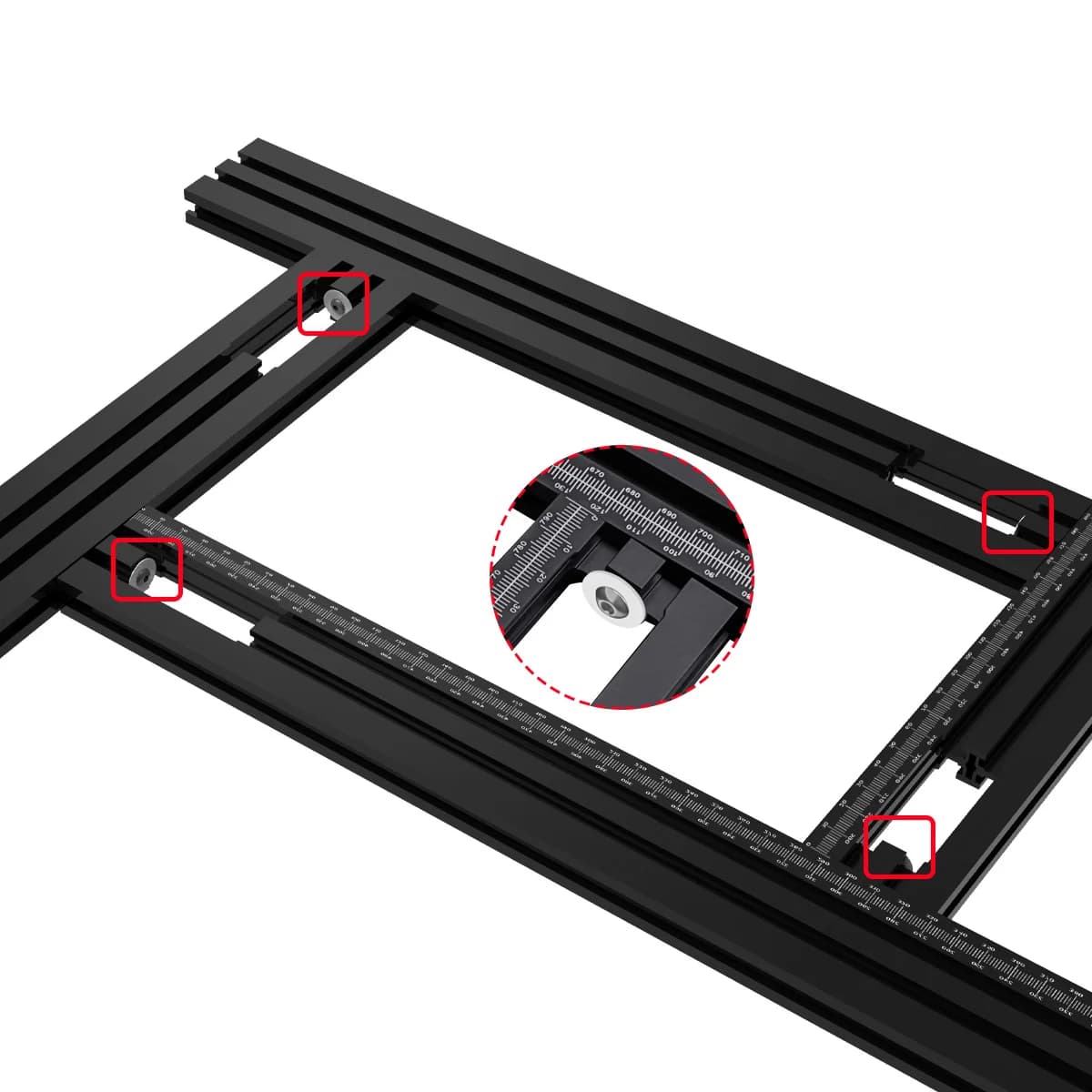 Support de rail de guidage réglable pour machine de détourage (menuiserie)