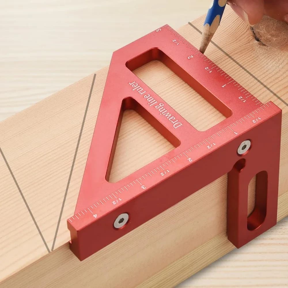 Règle de mesure multi-angles et rapporteur en aluminium