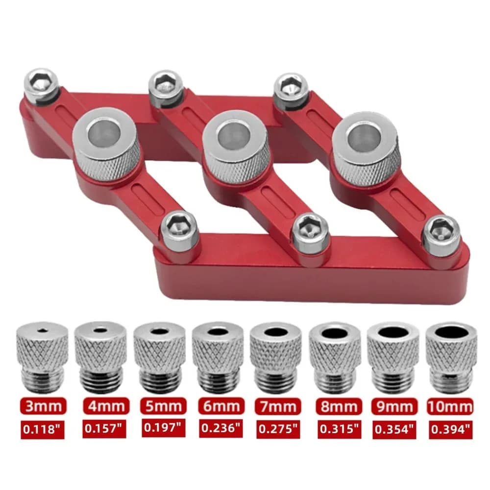 Gabarit de chevilles auto-centrant avec douilles 3-10mm