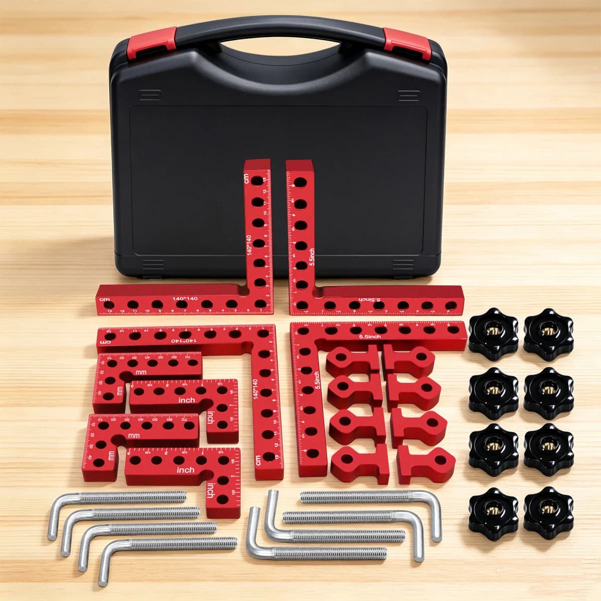 Kit de gabarit d'équerrage en aluminium à angle droit