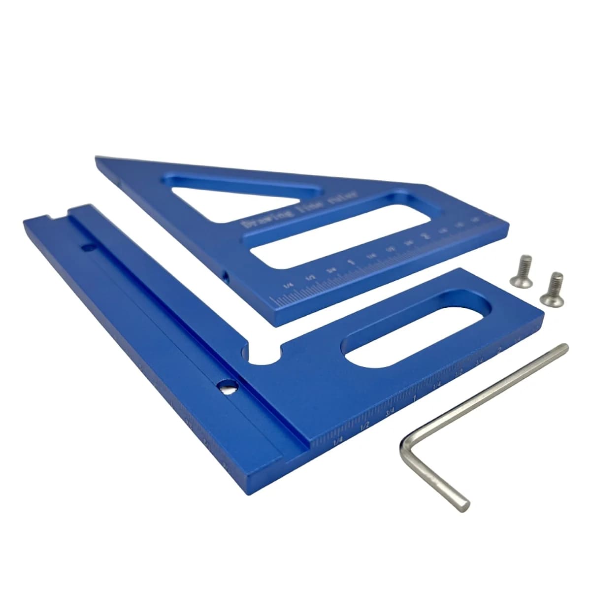 Règle triangulaire d'équerre en aluminium 45/90 degrés