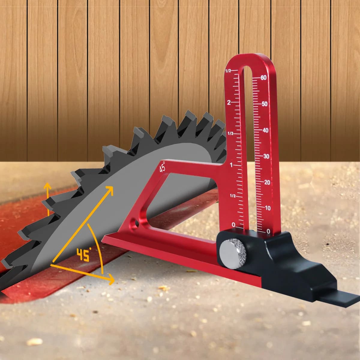 Jauge de profondeur à réglage rapide pour scies sur table, 0-60mm