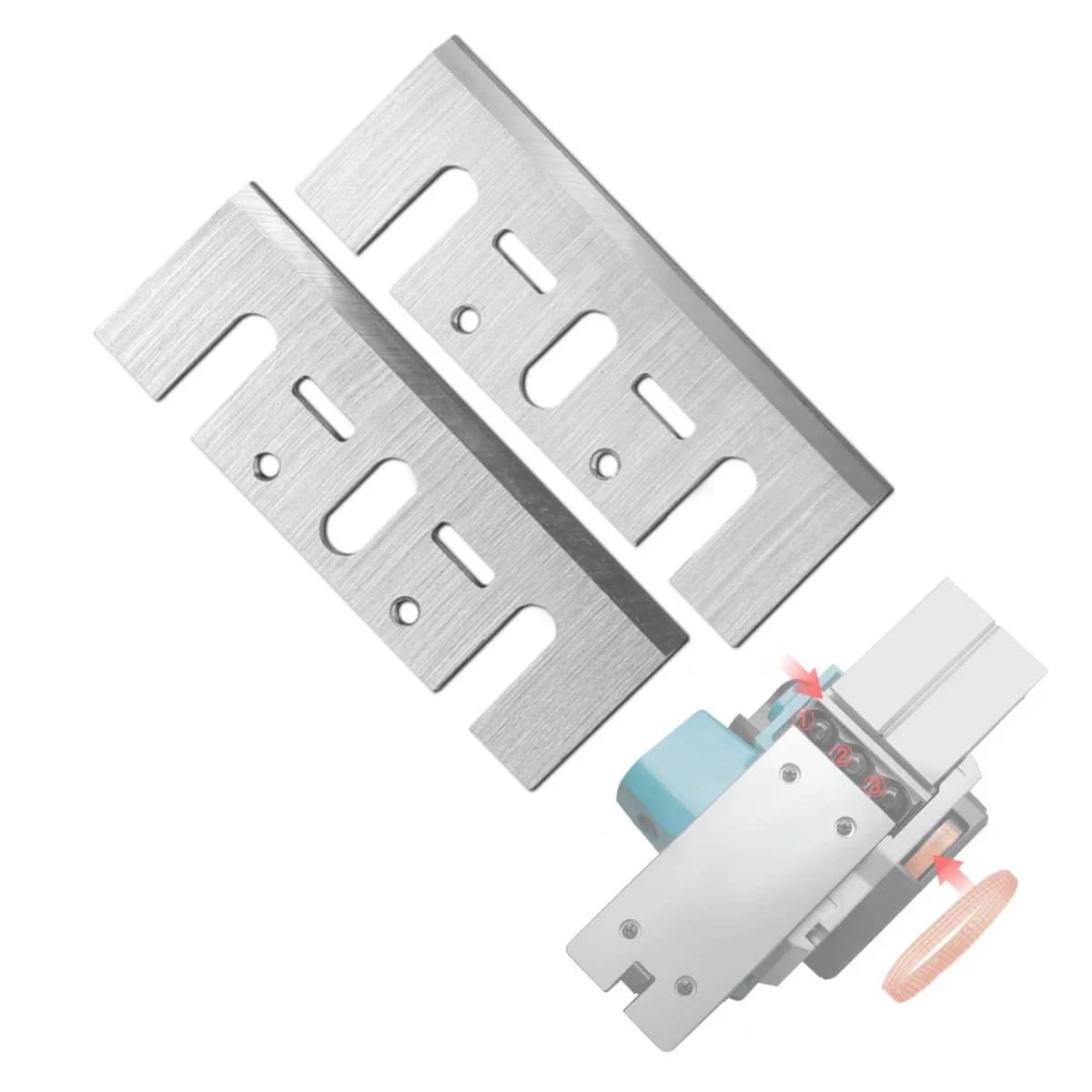 Lames de raboteuse au carbure, 82 mm, lot de 2