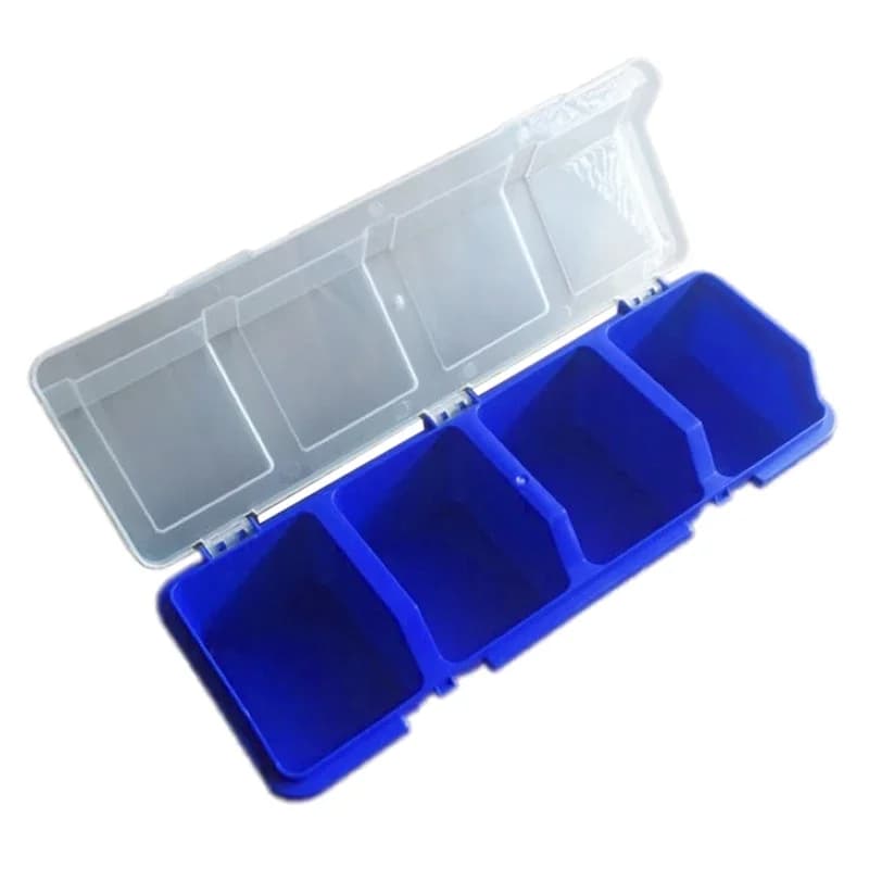 Boîte de rangement plastique pour quincaillerie avec couvercle à connexion biseautée