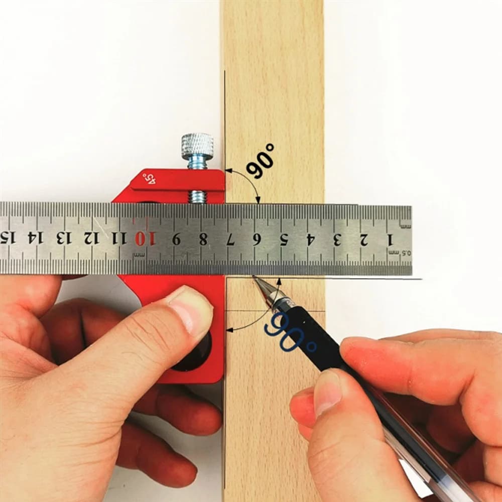 Bloc de positionnement règle acier avec traceur d'angle