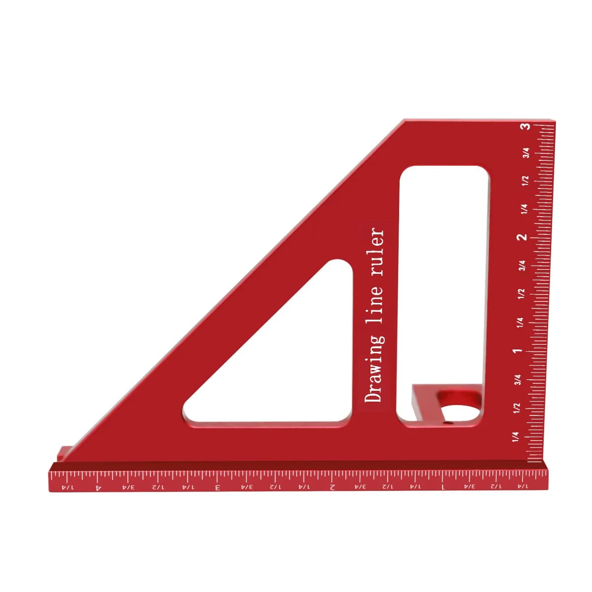 Règle triangulaire d'équerre en aluminium 45/90 degrés