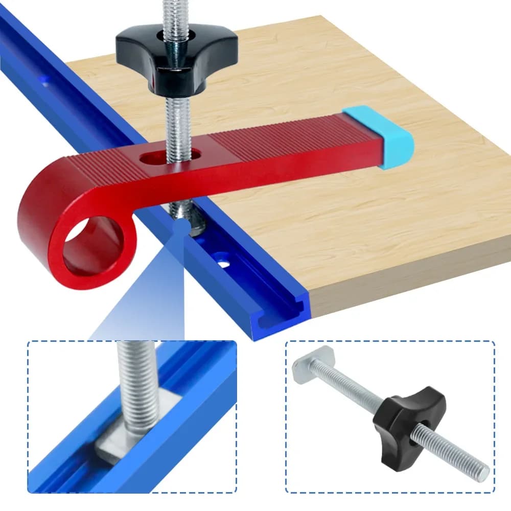 Kit de boulons, boutons et écrous coulissants pour rail en T