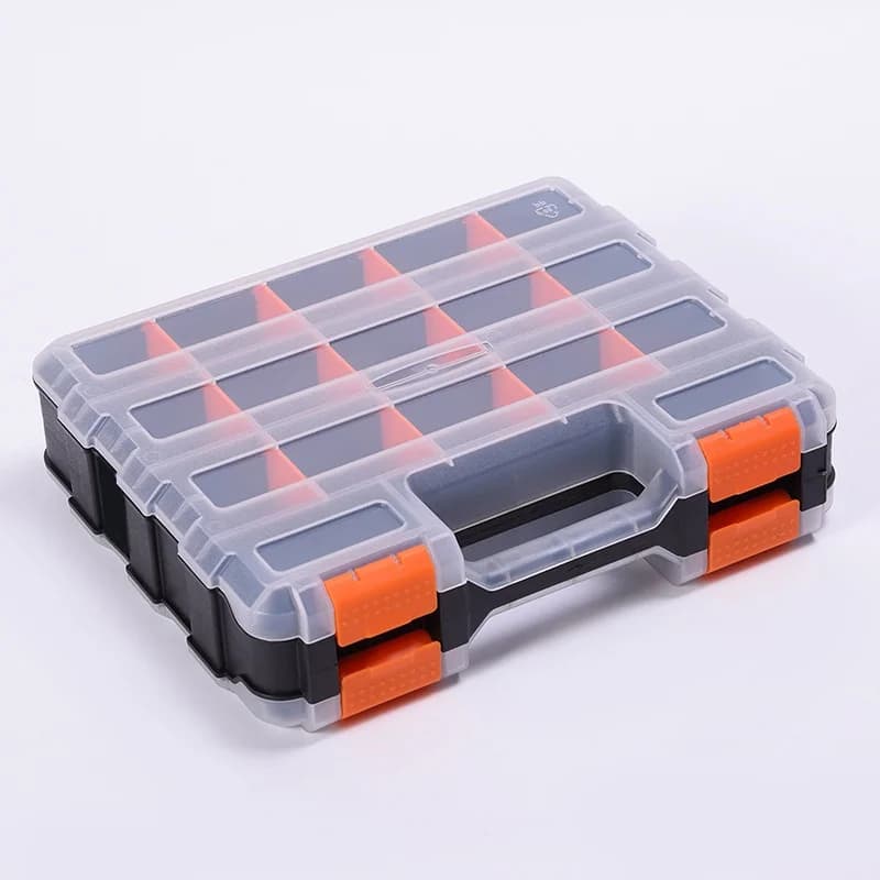 Boîte de rangement plastique double face pour quincaillerie