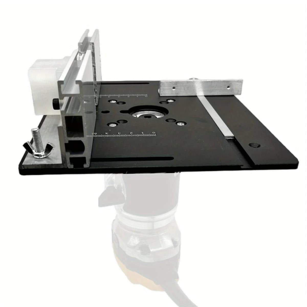 Plaque d'insertion en aluminium pour table de toupie avec fente d'onglet
