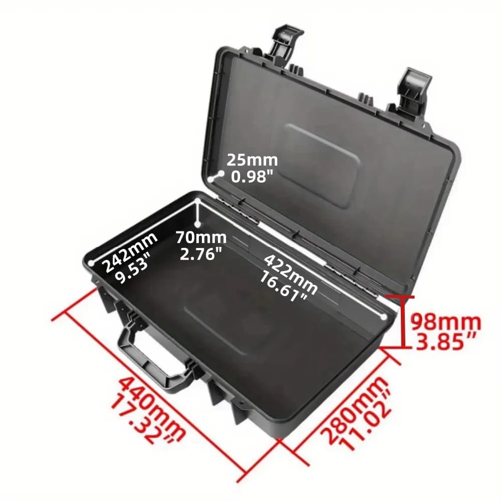 Boîte de rangement rectangulaire étanche en plastique pour matériel