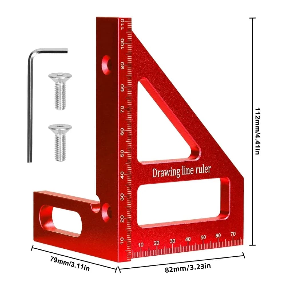 Règle de mesure multi-angles et rapporteur en aluminium