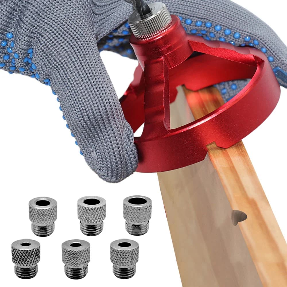 Gabarit de centrage pour tourillons et guide de perçage vertical