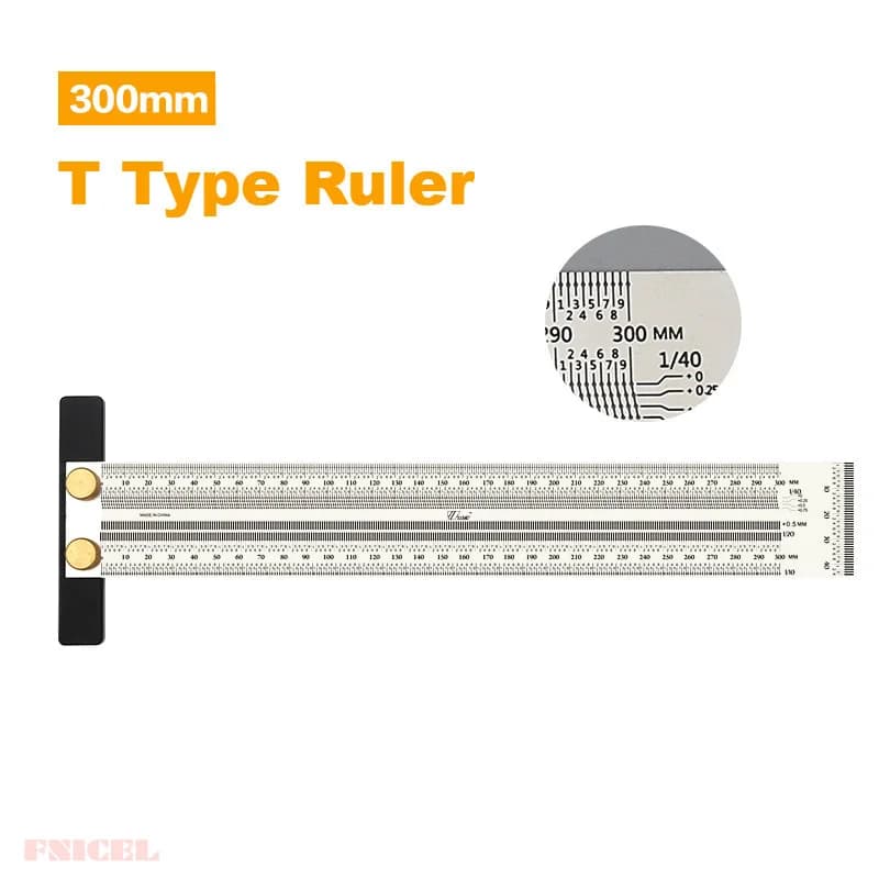 Règle à tracer en T haute précision en acier inoxydable