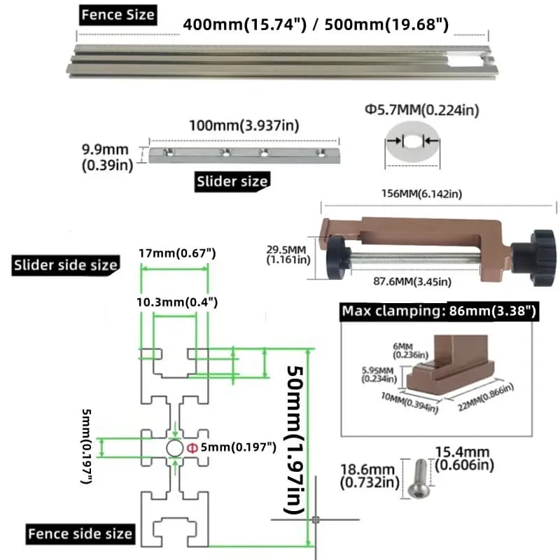Rail de guidage ajustable pour fraisage et gravure