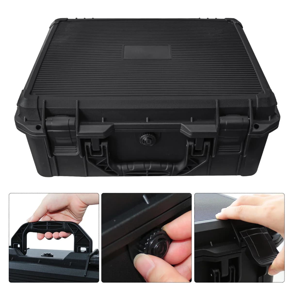 Boîte à outils universelle portable en plastique avec mousse