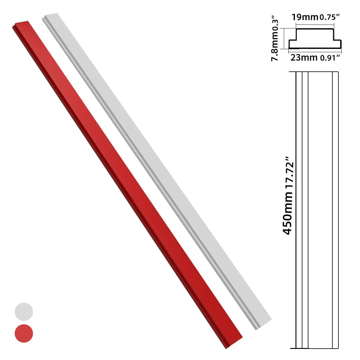 Coulisseau pour rail de coupe en aluminium avec vis
