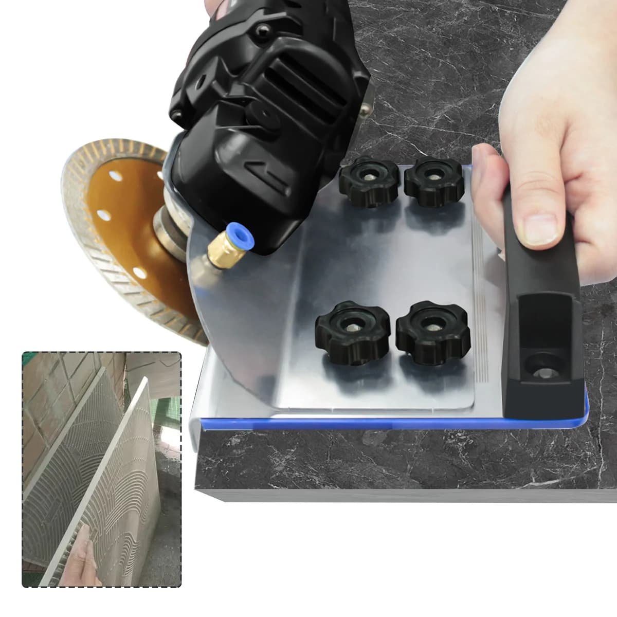 Support pour meuleuse d'angle à 45° pour chanfreiner les carreaux