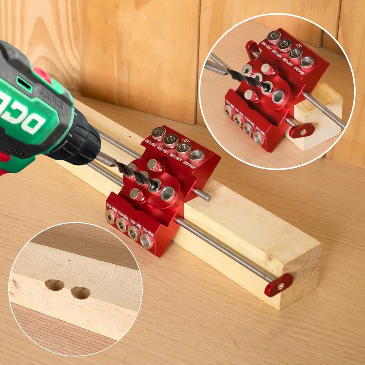 Kit gabarit de perçage poche multi-angles en aluminium