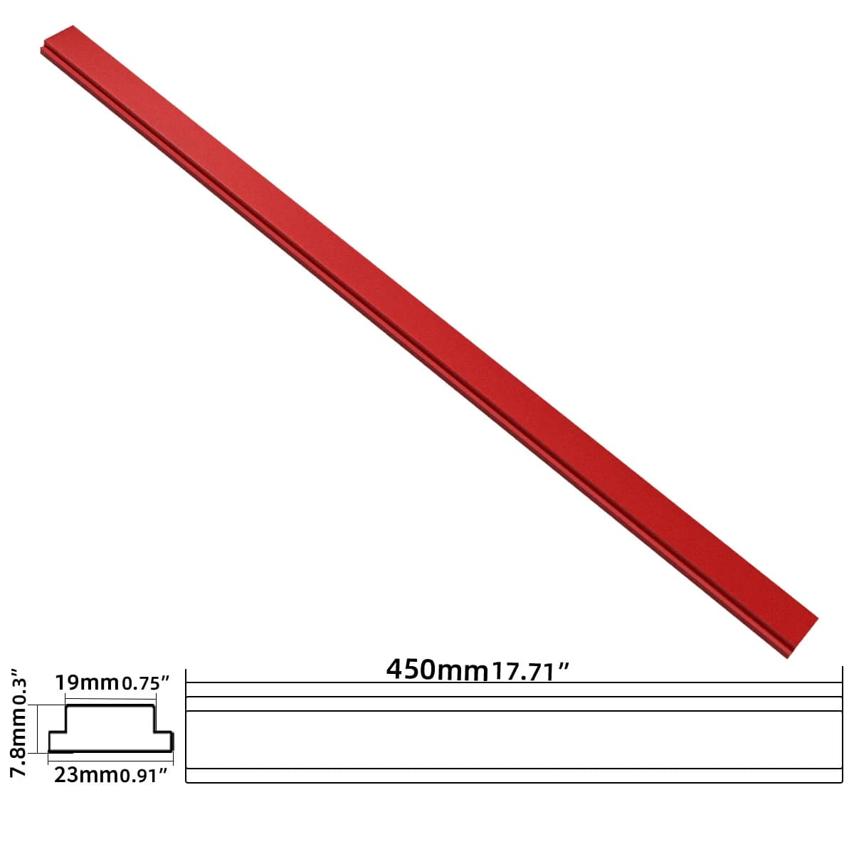 Coulisseau pour rail de coupe en aluminium avec vis