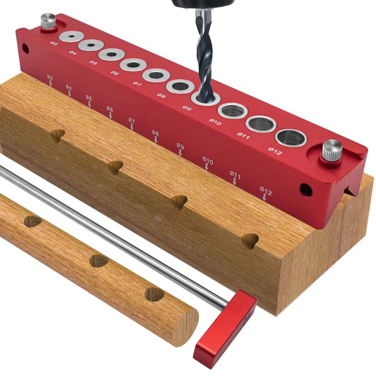 Guide de perçage vertical auto-centreur pour trous oblongs 3-12mm