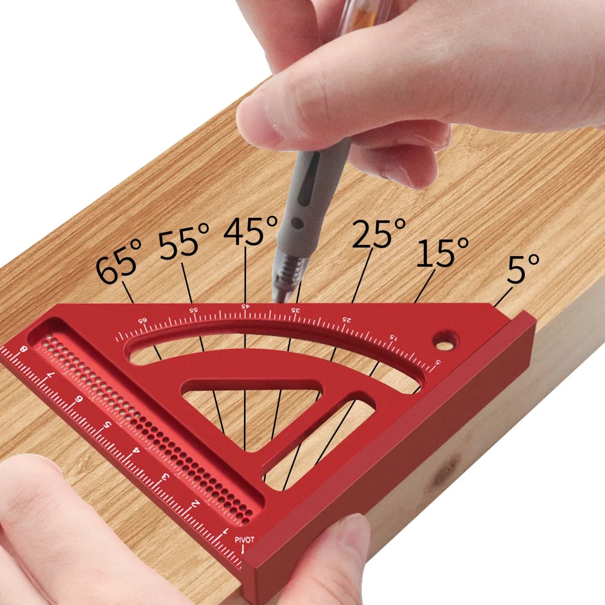 Règle équerre triangulaire multi-angles en aluminium