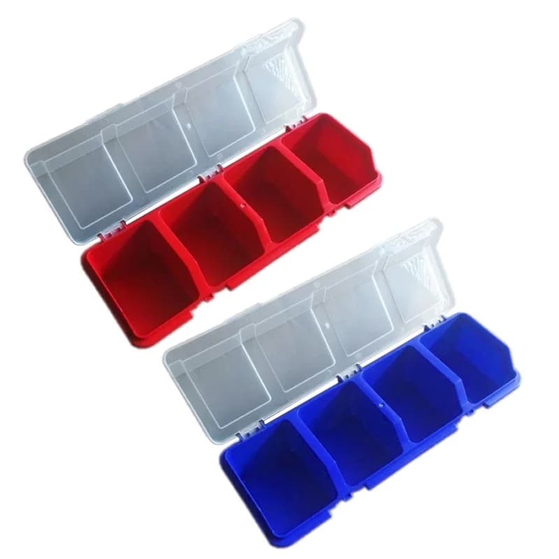 Boîte de rangement plastique pour quincaillerie avec couvercle à connexion biseautée