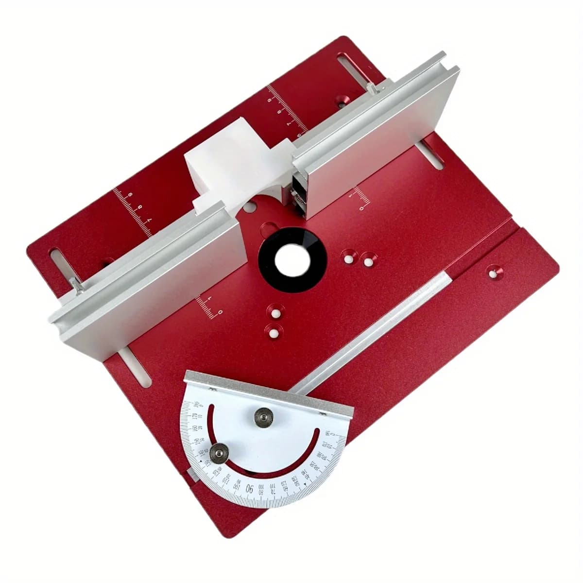 Plaque d'insertion pour table de fraisage en aluminium avec supports coulissants
