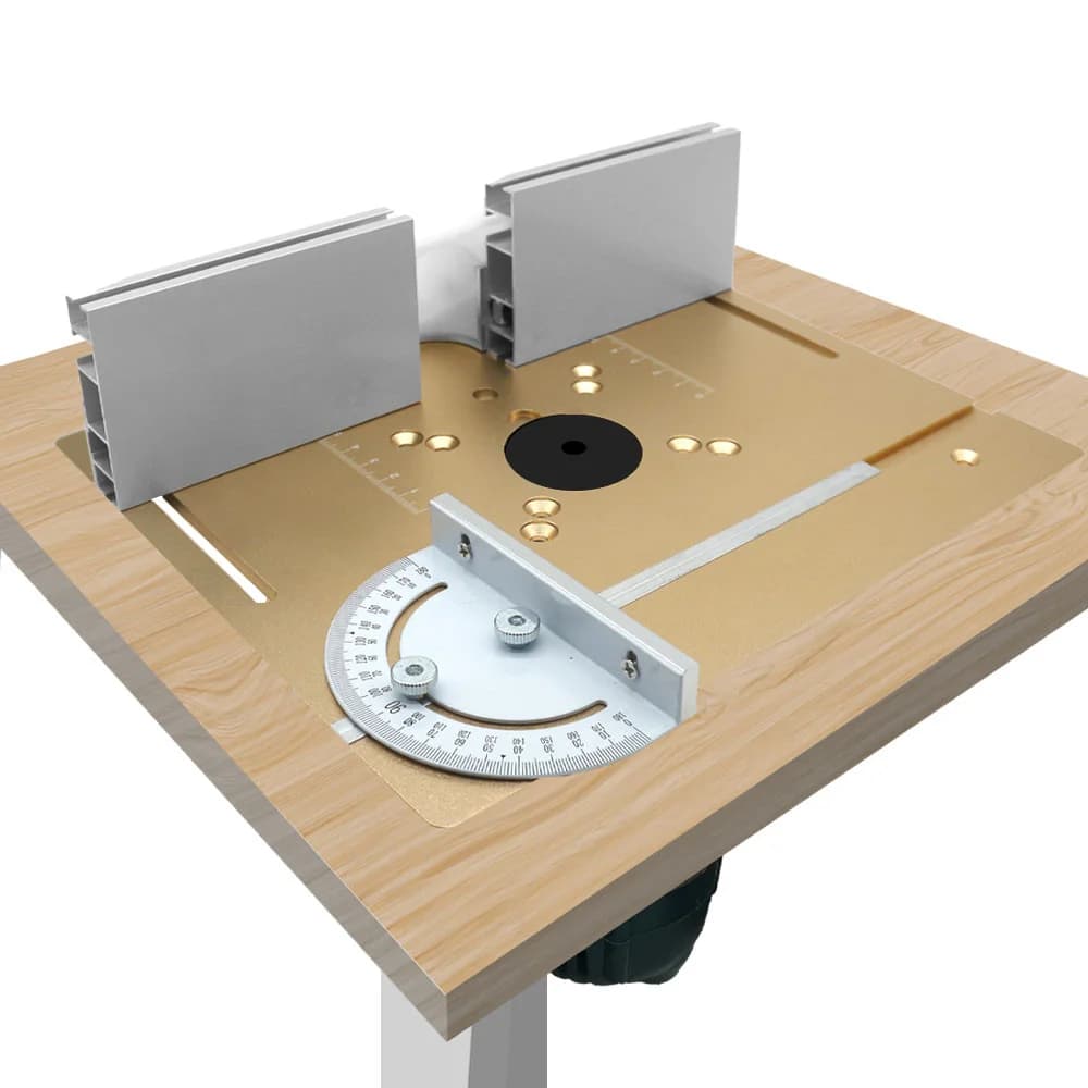 Plaque d'insertion de table de fraisage en aluminium avec guide à onglets