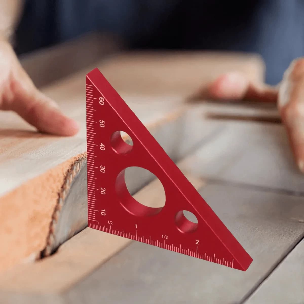 Règle d'angle triangulaire en aluminium à double échelle