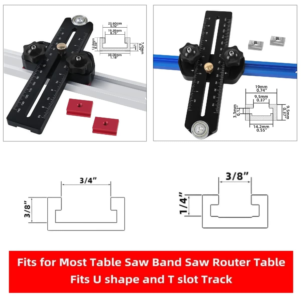Guide de coupe fine en métal pour scie circulaire sur table