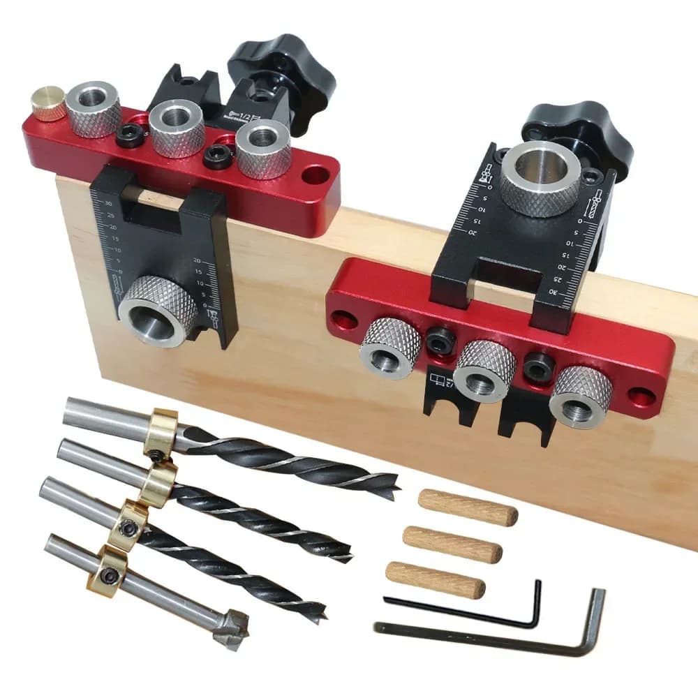 Kit de gabarit réglable 3-en-1 pour trous obliques et tourillons