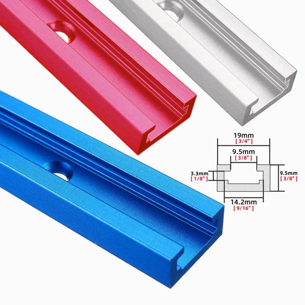 Rail de coupe en aluminium à profil T pour tables de scie et de défonceuse