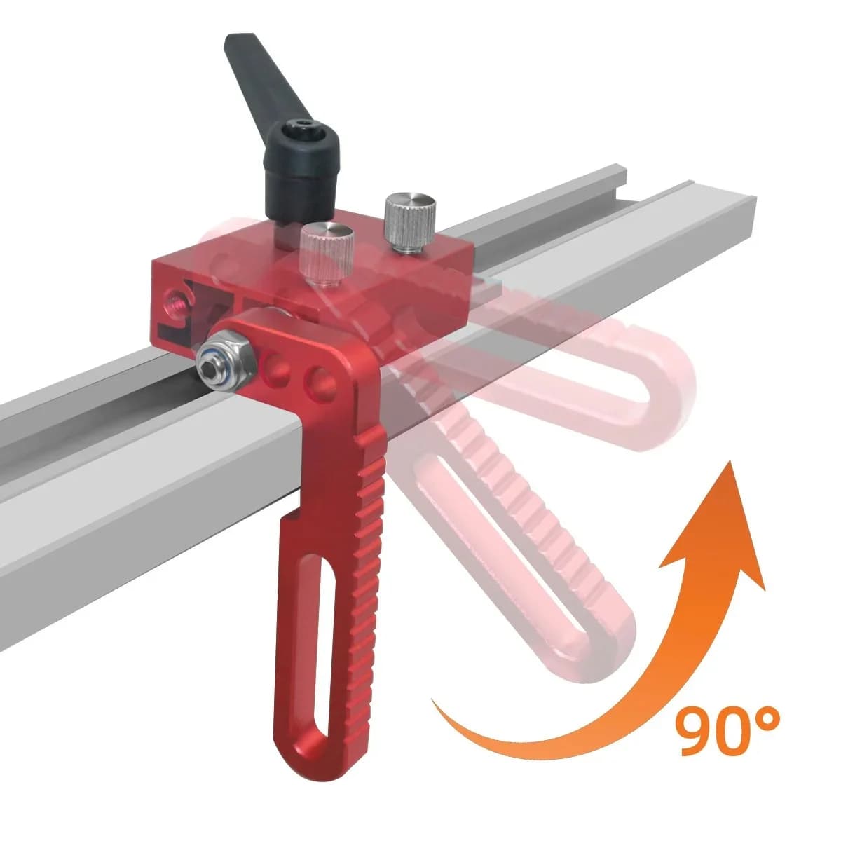 Butée réglable en aluminium pour rail T de guides d'onglet