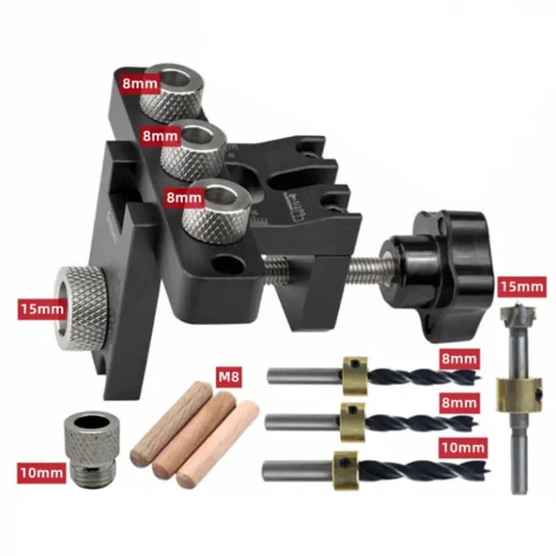 Kit de gabarit de perçage pour tourillons 3-en-1 de précision pour le travail du bois
