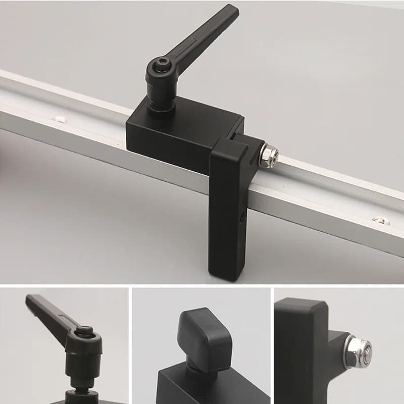 Butée coulissante en aluminium pour rail T