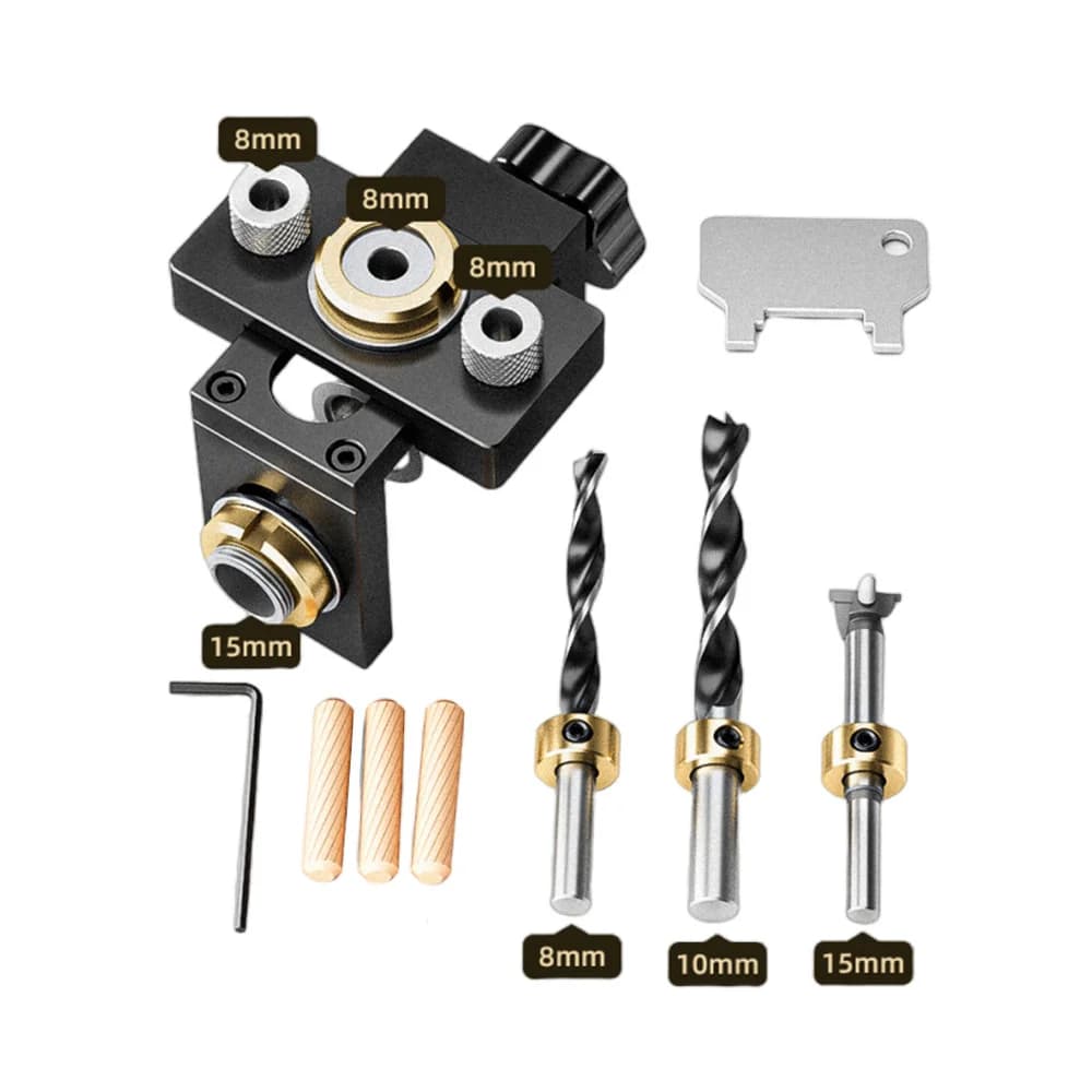 Kit gabarit 3-en-1 réglable pour tourillons et trous obliques