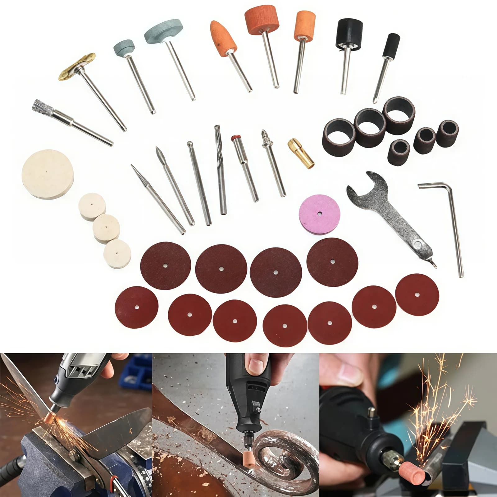 Kit d'accessoires pour outil rotatif et meuleuse (40 pièces)