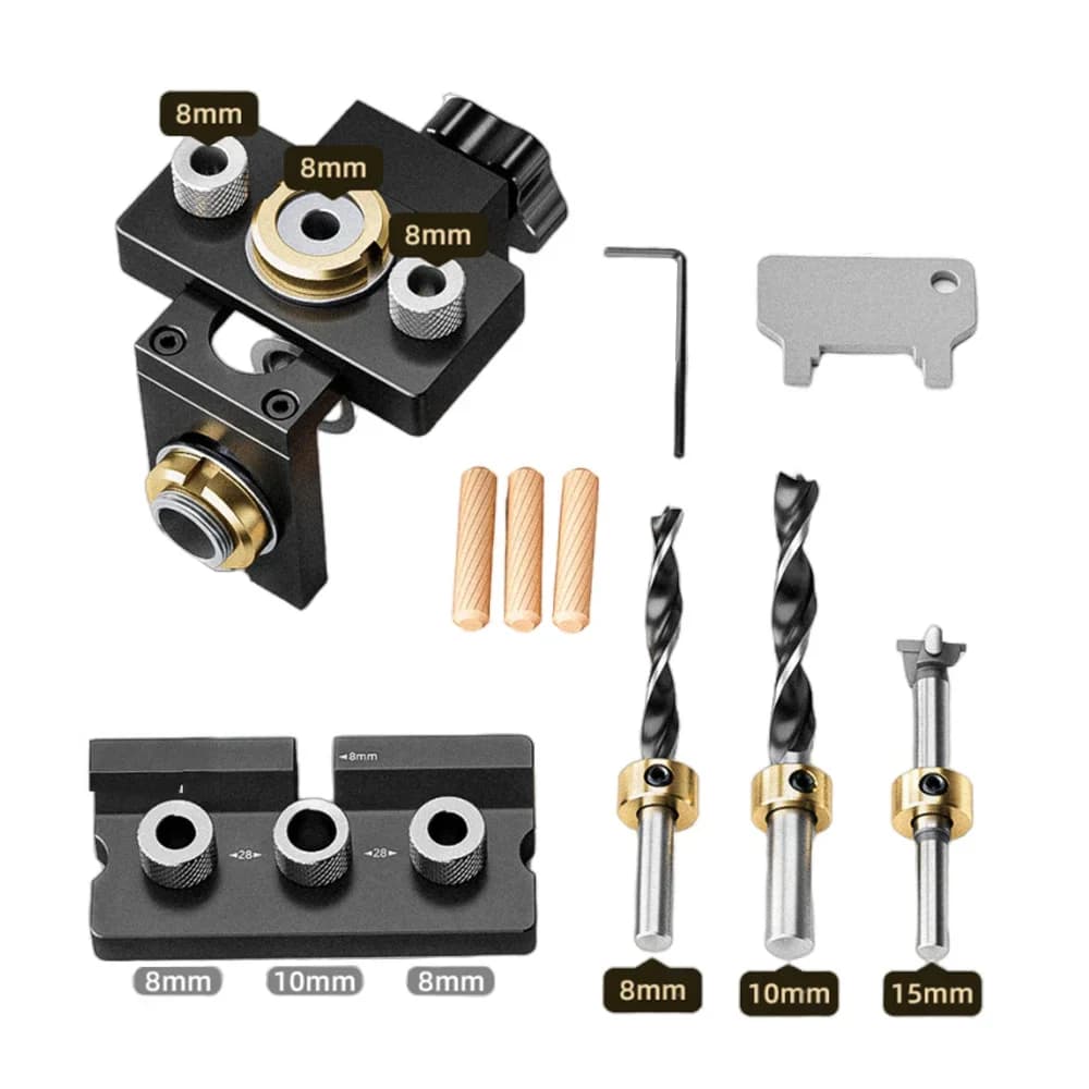 Kit gabarit 3-en-1 réglable pour tourillons et trous obliques