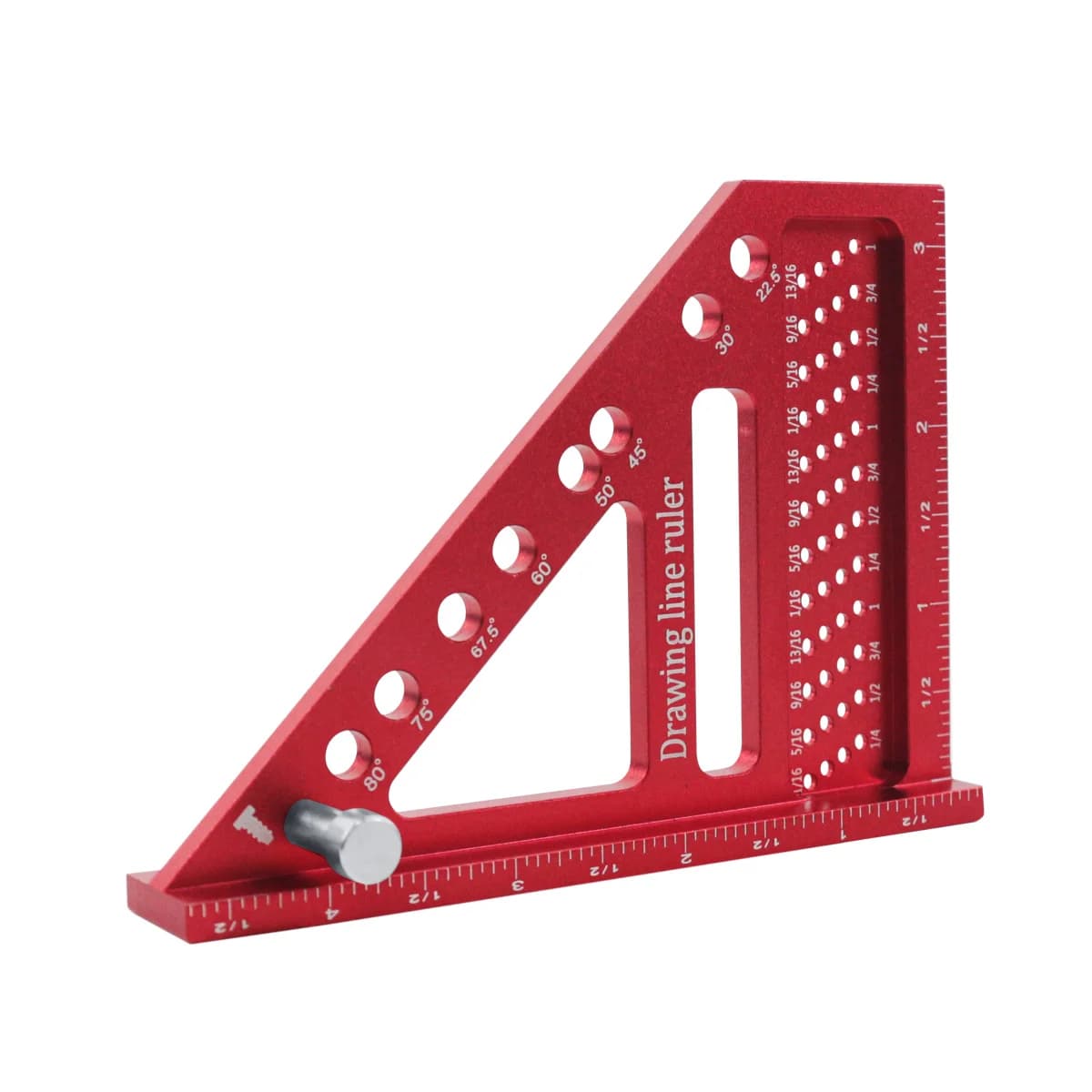 Règle de mesure multi-angles en aluminium avec chevilles